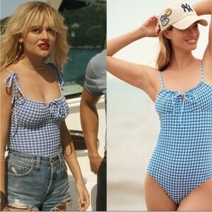 Beach Riot NWT - Blue Gingham One-Piece Swimsuit